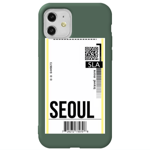 Apple iPhone 11  Seoul Travel More Dark Green Colored Silicone TPU Θήκη