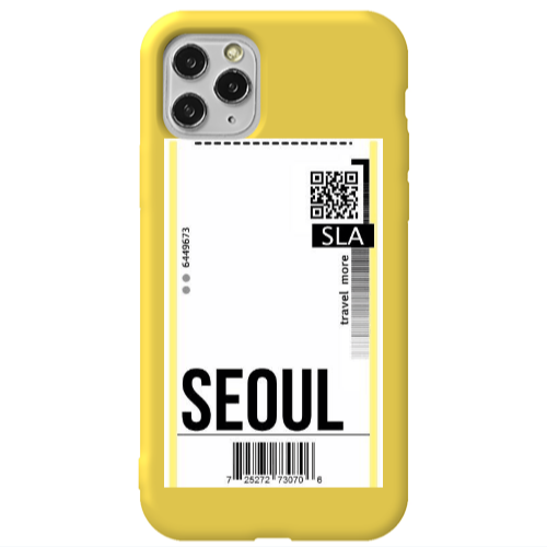 Apple iPhone 11 Pro Seoul Travel More Yellow Colored Silicone TPU Θήκη