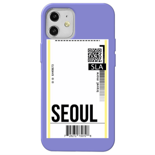 Apple iPhone 12 Seoul Travel More Purple Colored Silicone TPU Θήκη
