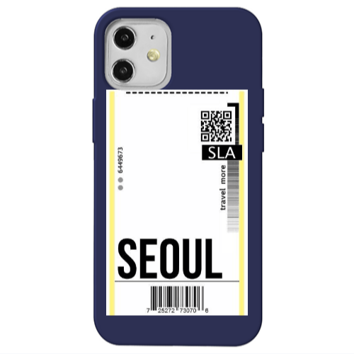 Apple iPhone 12 Seoul Travel More Dark blue Colored Silicone TPU Θήκη