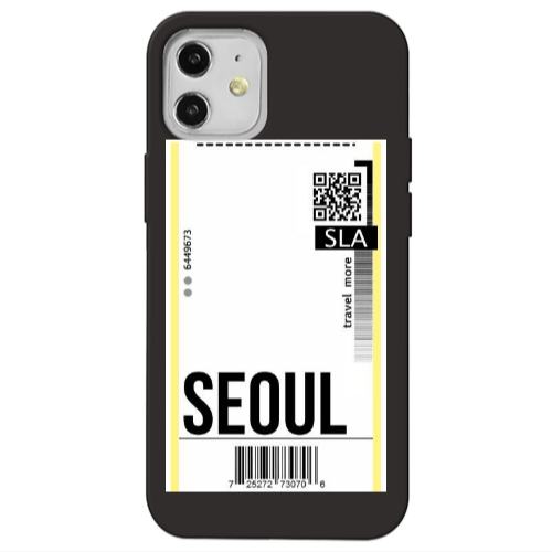 Apple iPhone 12 Seoul Travel More Black Colored Silicone TPU Θήκη
