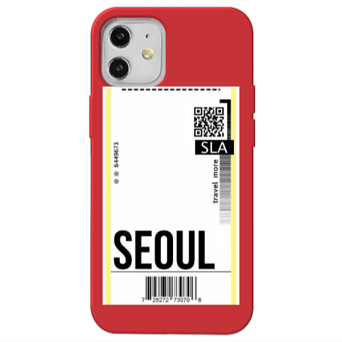 Apple iPhone 12 Seoul Travel More Red Colored Silicone TPU Θήκη
