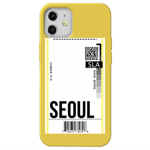 Apple iPhone 12 Seoul Travel More Yellow Colored Silicone TPU Θήκη