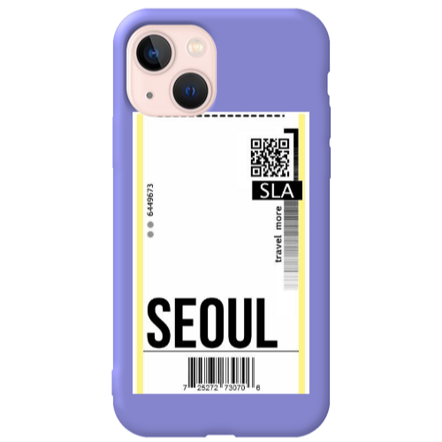 Apple iPhone 13 Seoul Travel More Purple Colored Silicone TPU Θήκη