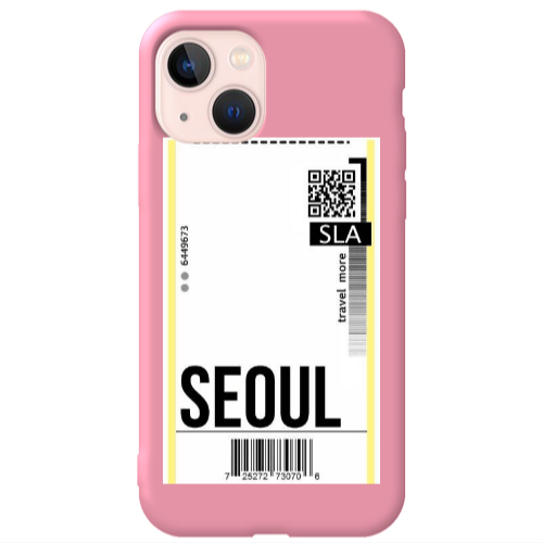 Apple iPhone 13 Seoul Travel More Pink Colored Silicone TPU Θήκη