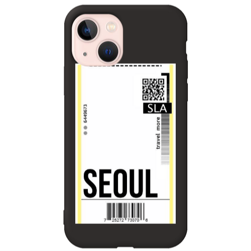 Apple iPhone 13 Seoul Travel More Black Colored Silicone TPU Θήκη