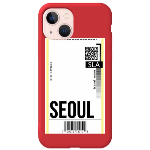 Apple iPhone 13 Seoul Travel More Red Colored Silicone TPU Θήκη