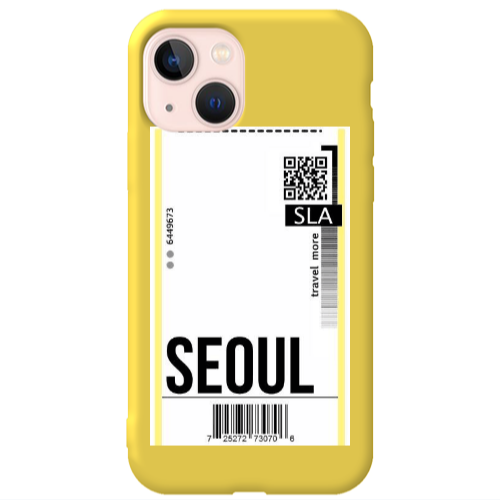 Apple iPhone 13 Seoul Travel More Yellow Colored Silicone TPU Θήκη