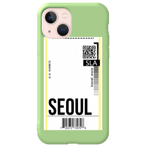 Apple iPhone 13 Seoul Travel More Light Green Colored Silicone TPU Θήκη