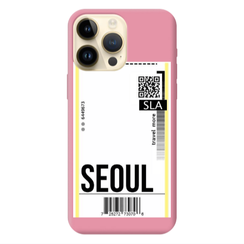 Apple iPhone 13 Pro Max Seoul Travel More Pink Colored Silicone TPU Θήκη