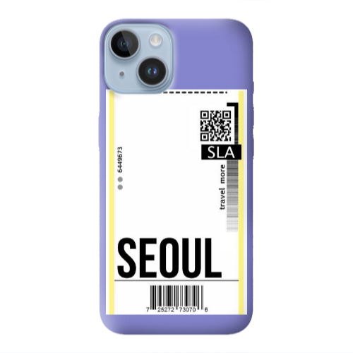 Apple iPhone 14  Seoul Travel More Purple Colored Silicone TPU Θήκη