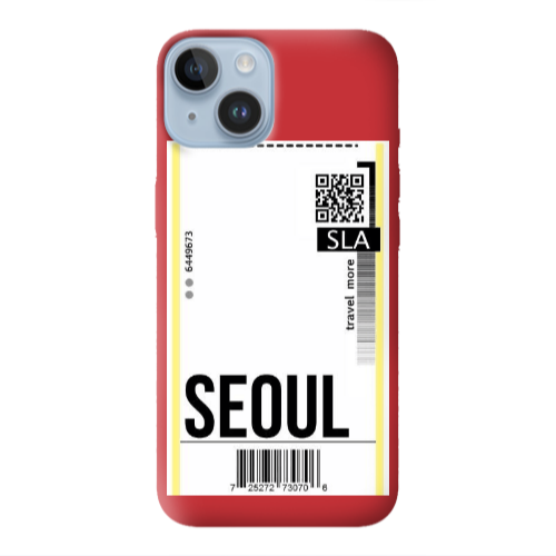 Apple iPhone 14 Plus Seoul Travel More Red Colored Silicone TPU Θήκη
