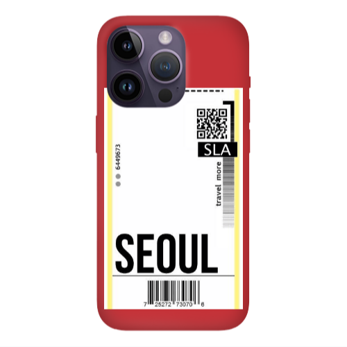 Apple iPhone 14 Pro  Seoul Travel More Red Colored Silicone TPU Θήκη