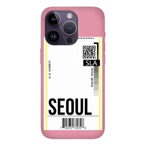 Apple iPhone 14 Pro Max Seoul Travel More Pink Colored Silicone TPU Θήκη