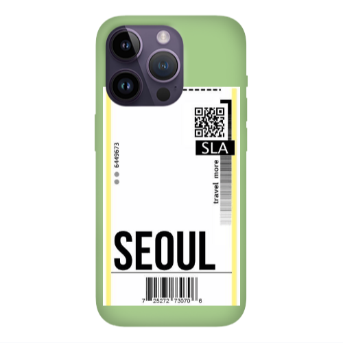 Apple iPhone 14 Pro Max Seoul Travel More Light Green Colored Silicone TPU Θήκη