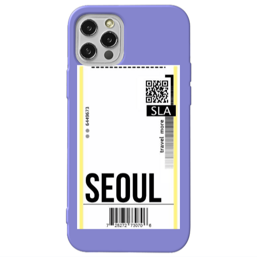 Apple iPhone 12 Pro Max Seoul Travel More Purple Colored Silicone TPU Θήκη