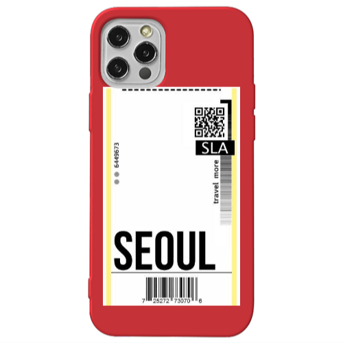 Apple iPhone 12 Pro Max Seoul Travel More Red Colored Silicone TPU Θήκη