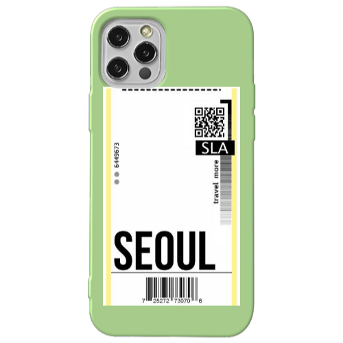 Apple iPhone 12 Pro Max Seoul Travel More Light Green Colored Silicone TPU Θήκη
