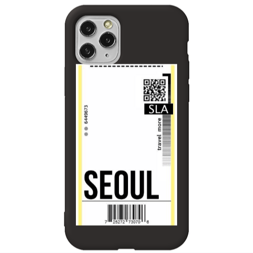 Apple iPhone 11 Pro Max Seoul Travel More Black Colored Silicone TPU Θήκη
