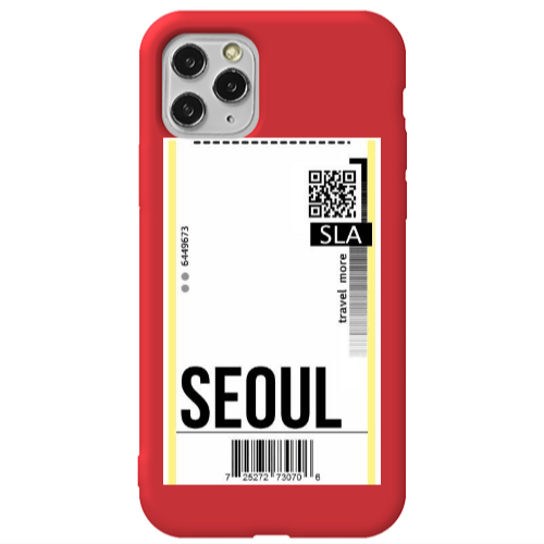 Apple iPhone 11 Pro Max Seoul Travel More Red Colored Silicone TPU Θήκη
