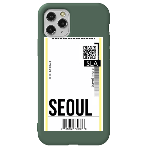 Apple iPhone 11 Pro Max Seoul Travel More Dark Green Colored Silicone TPU Θήκη