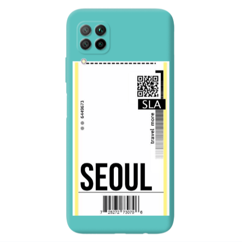 Huawei P40 Lite Seoul Travel More Turquoise Colored Silicone TPU Θήκη