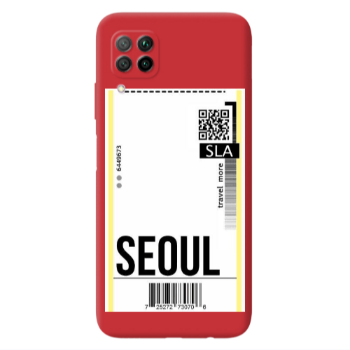 Huawei P40 Lite Seoul Travel More Red Colored Silicone TPU Θήκη