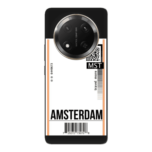 Honor Magic 7 Lite Amsterdam Travel More Black Colored Silicone TPU Θήκη