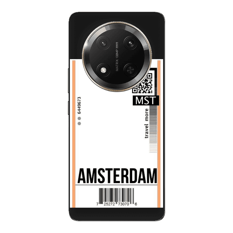 Honor Magic 7 Lite Amsterdam Travel More Black Colored Silicone TPU Θήκη
