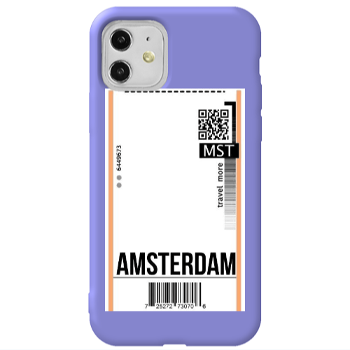 Apple iPhone 11  Amsterdam Travel More Purple Colored Silicone TPU Θήκη