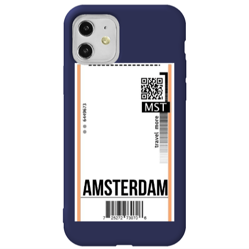 Apple iPhone 11  Amsterdam Travel More Dark blue Colored Silicone TPU Θήκη