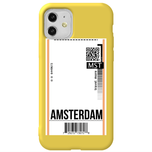 Apple iPhone 11  Amsterdam Travel More Yellow Colored Silicone TPU Θήκη