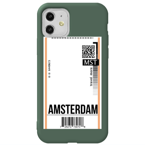 Apple iPhone 11  Amsterdam Travel More Dark Green Colored Silicone TPU Θήκη