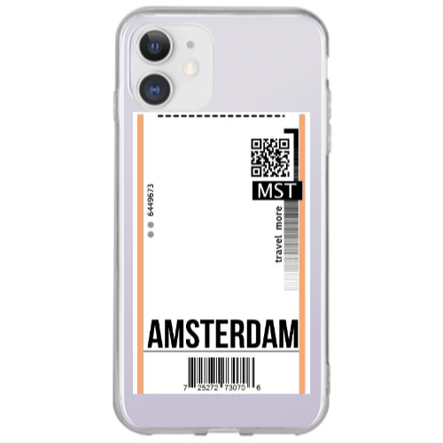 Apple iPhone 12 Amsterdam Travel More Transparent Silicone TPU Θήκη
