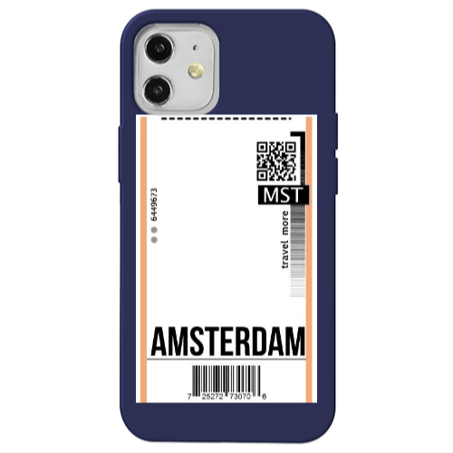Apple iPhone 12 Amsterdam Travel More Dark blue Colored Silicone TPU Θήκη