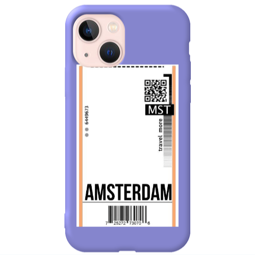 Apple iPhone 13 Amsterdam Travel More Purple Colored Silicone TPU Θήκη