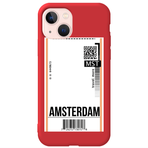 Apple iPhone 13 Amsterdam Travel More Red Colored Silicone TPU Θήκη