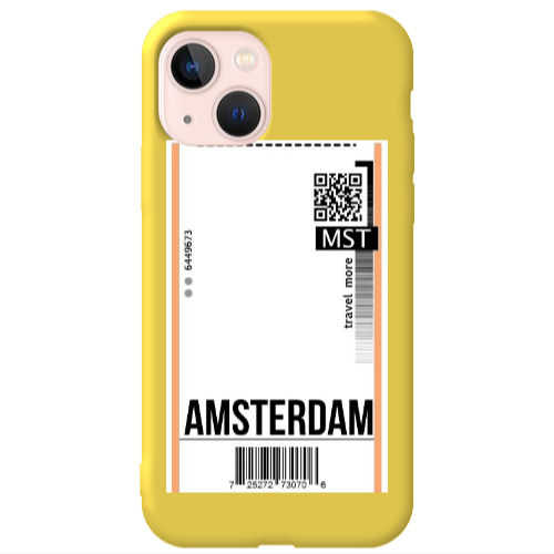 Apple iPhone 13 Amsterdam Travel More Yellow Colored Silicone TPU Θήκη