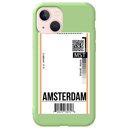 Apple iPhone 13 Amsterdam Travel More Light Green Colored Silicone TPU Θήκη