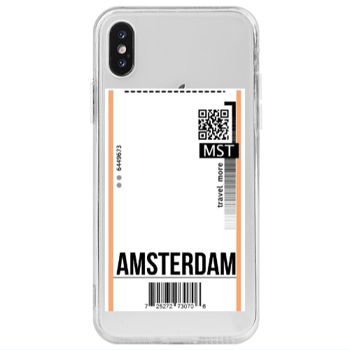 Apple iPhone X Amsterdam Travel More Transparent Silicone TPU Θήκη