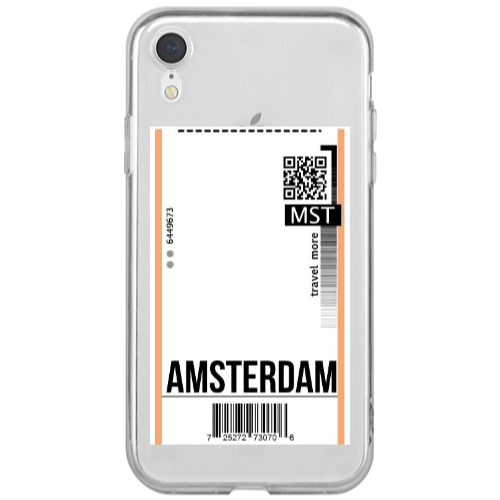 Apple iPhone Xr Amsterdam Travel More Transparent Silicone TPU Θήκη