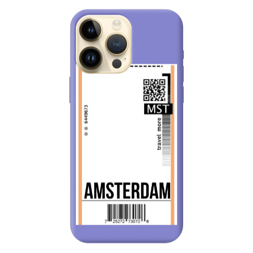 Apple iPhone 13 Pro Max Amsterdam Travel More Purple Colored Silicone TPU Θήκη