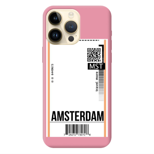 Apple iPhone 13 Pro Max Amsterdam Travel More Pink Colored Silicone TPU Θήκη
