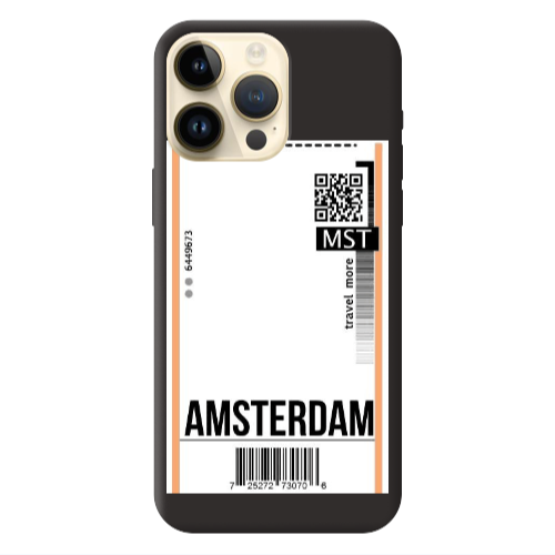 Apple iPhone 13 Pro Max Amsterdam Travel More Black Colored Silicone TPU Θήκη