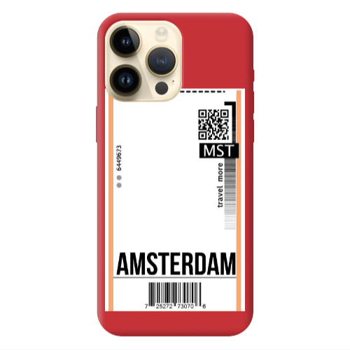 Apple iPhone 13 Pro Max Amsterdam Travel More Red Colored Silicone TPU Θήκη