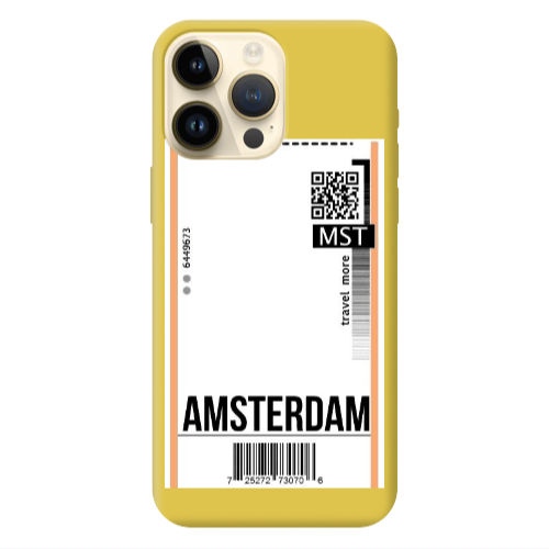 Apple iPhone 13 Pro Max Amsterdam Travel More Yellow Colored Silicone TPU Θήκη