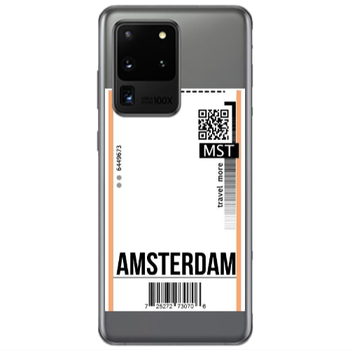 Samsung S20 Ultra Amsterdam Travel More Transparent Silicone TPU Θήκη