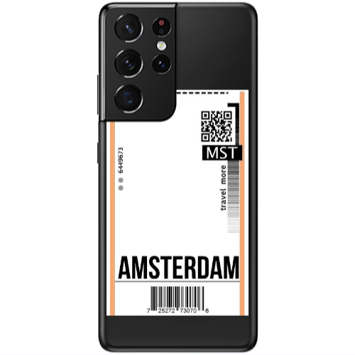 Samsung S21 Ultra Amsterdam Travel More Transparent Silicone TPU Θήκη