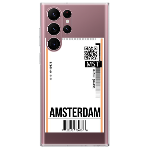 Samsung S22 Ultra Amsterdam Travel More Transparent Silicone TPU Θήκη