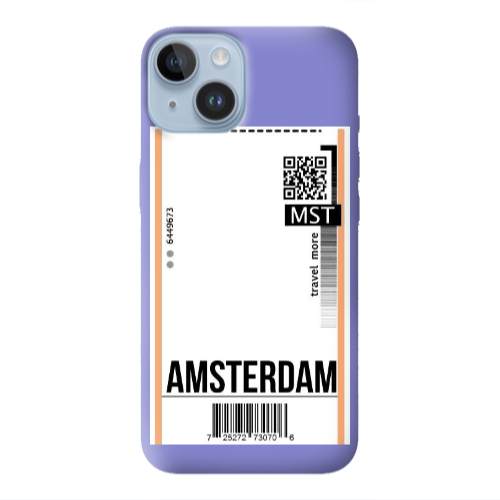 Apple iPhone 14 Plus Amsterdam Travel More Purple Colored Silicone TPU Θήκη